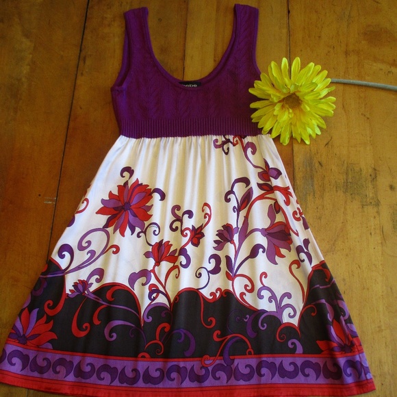 bebe Dresses & Skirts - bebe Festival Boho Floral Tank Summer Dress Size M